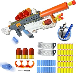 AGM MASTECH Electric Foam Blaster with Grenade Launcher, Dual Mode Automatic & Manual Shooting Game Toy for Teens and Adults 14+ Years Old