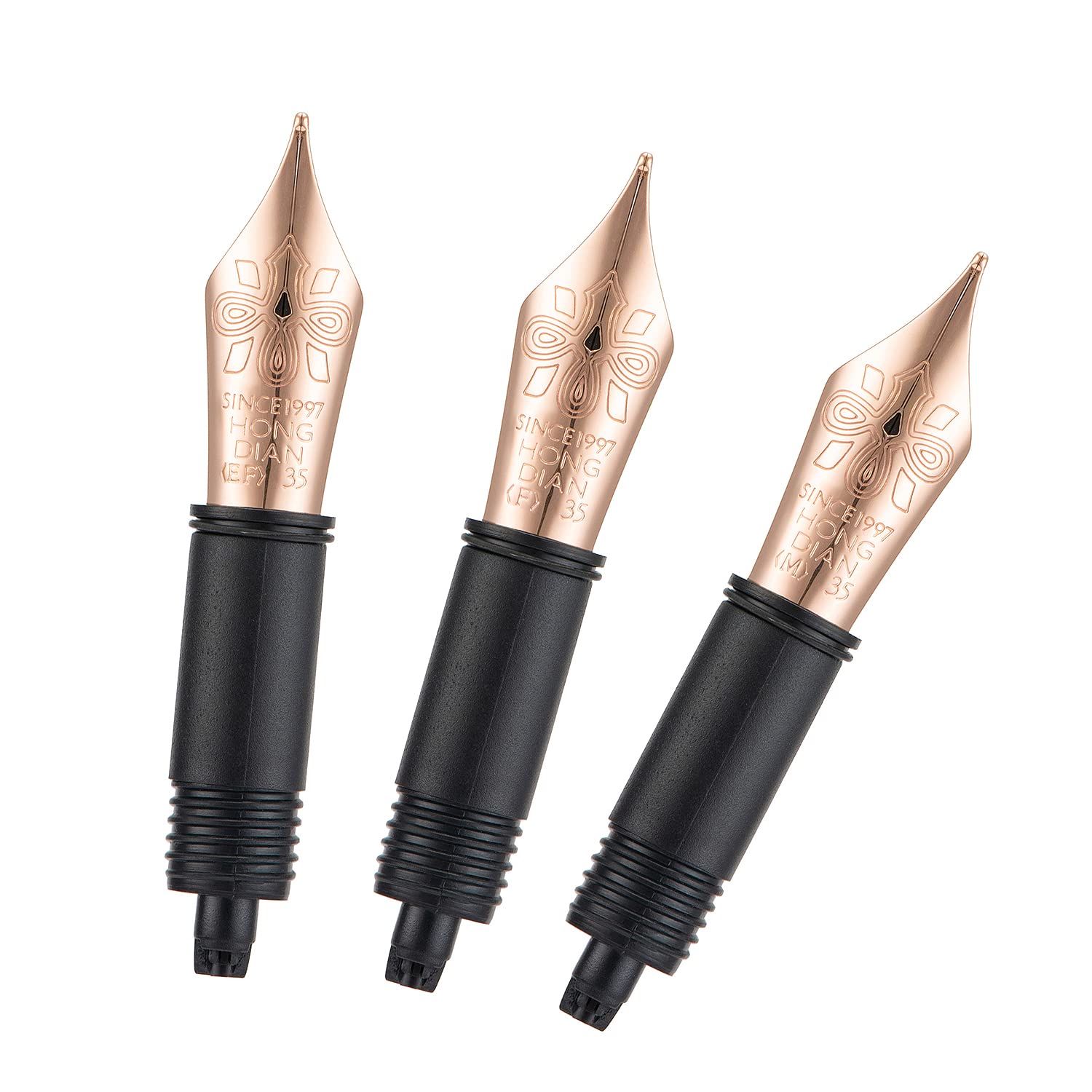 Set of 3 Hongdian Fountain pen Nib Rose Gold (Extra Fine, Fine, Medium Nib) for 1860 Max, 1837, 660 and N8 Replaced #06 Nib