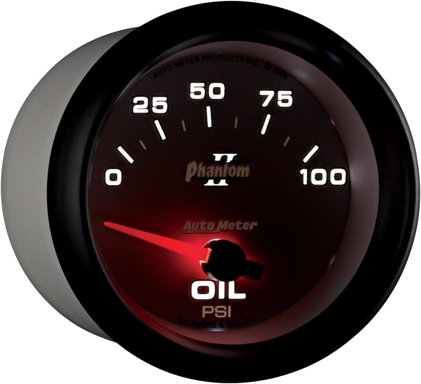 One-Day Sale: Up to 60% Off Auto Meter 7827 Phantom II 2-5/8 0-100 PSI Short Sweep Electric Oil Pressure Gauge