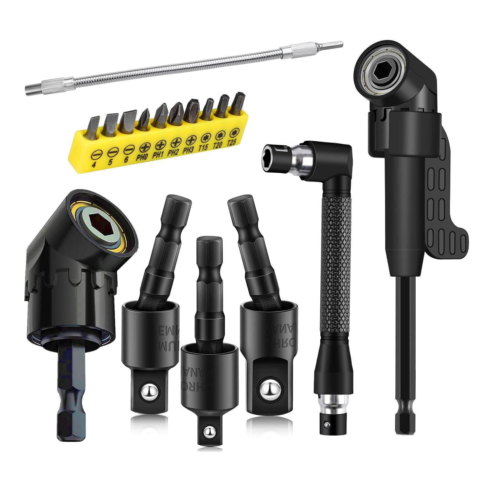 Power Drill Socket Adapter Set - High Speed Nut Driver -10 Power Drill Socket Adapter Set - High Speed Nut Driver -10