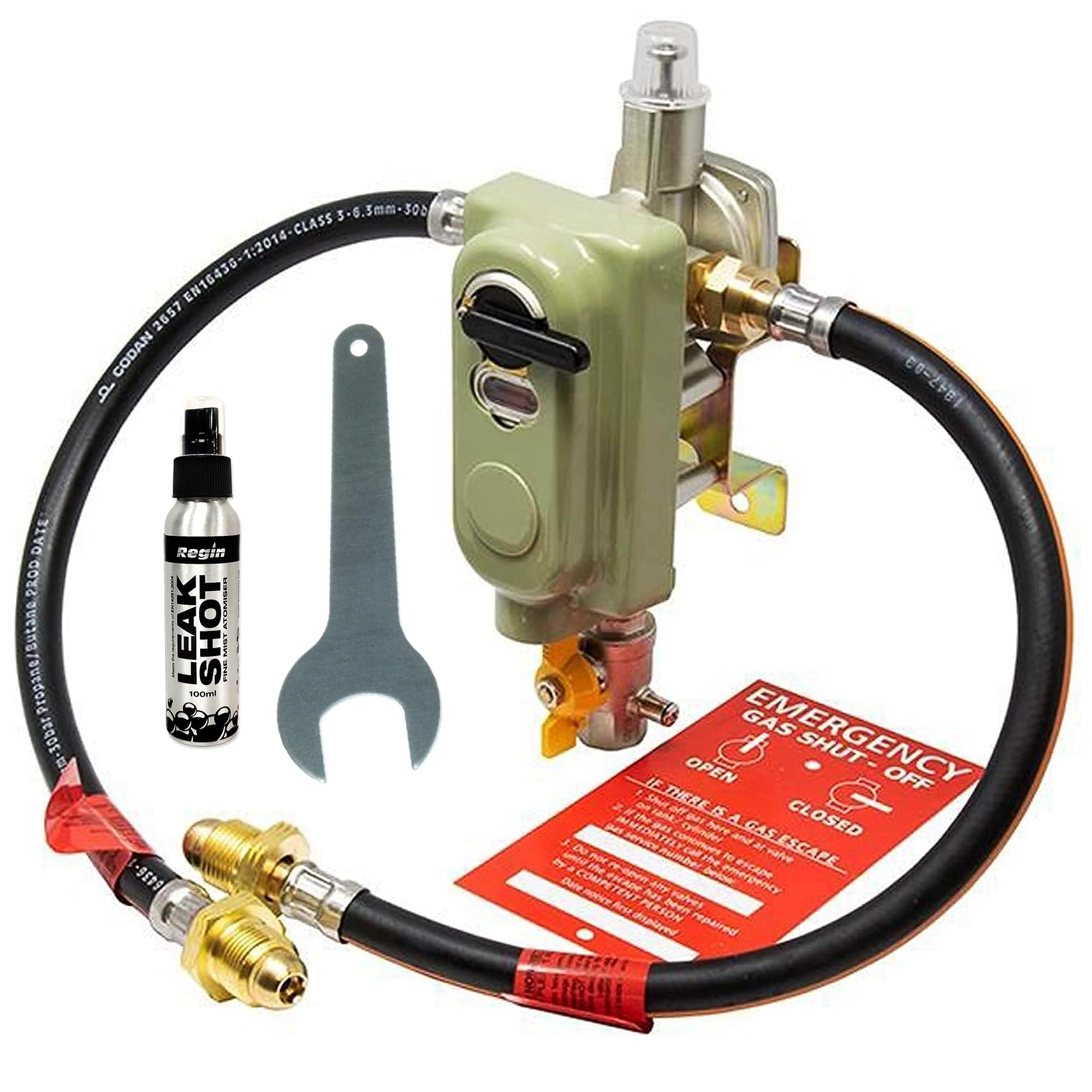 Automatic Gas Bottle Change Over Valve Kit for Two Red Calor Propane LPG Bottles