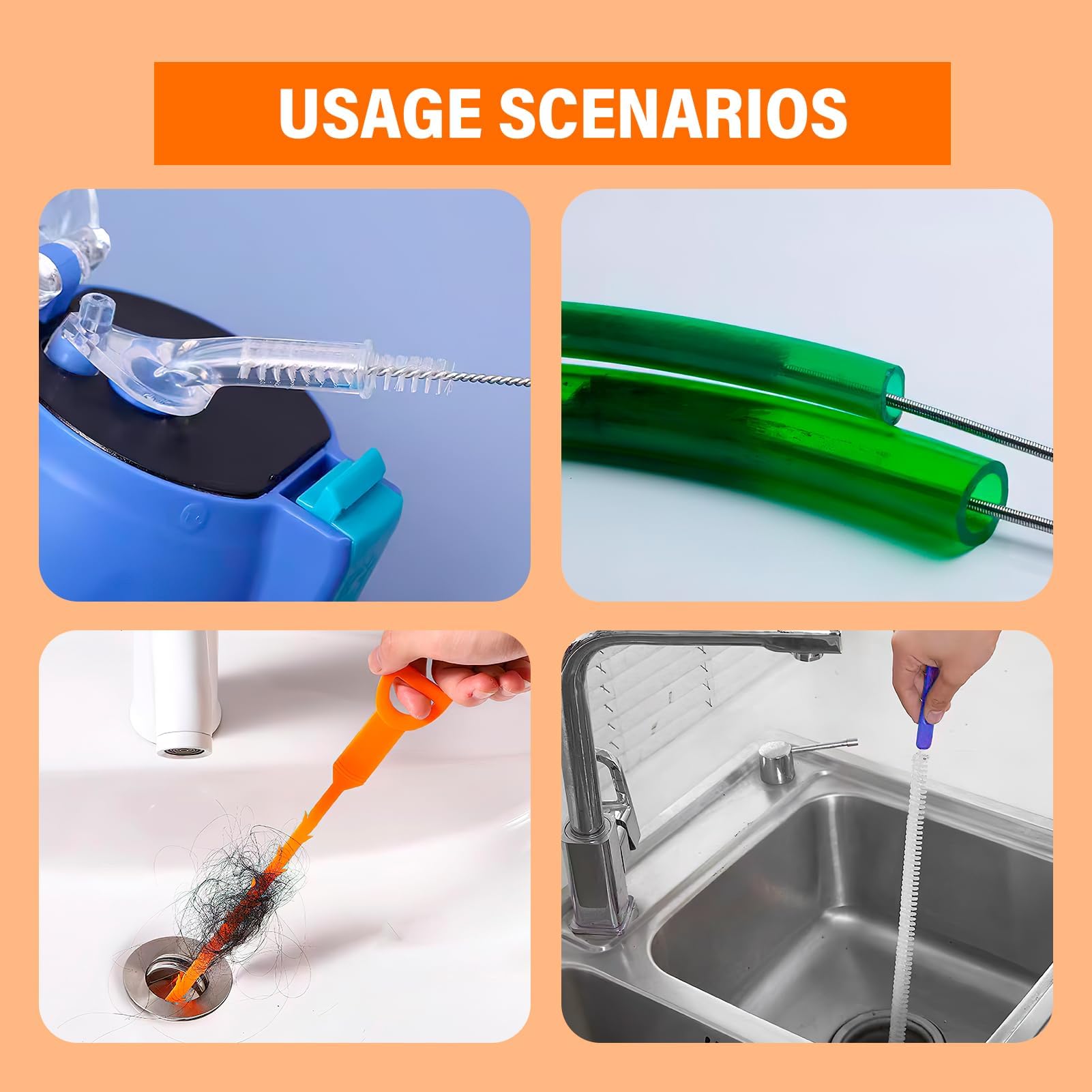 Redamancy 8 Pezzi Set Sturalavandini – Spazzole Flessibili E Pinze Per Tubi E Scarichi