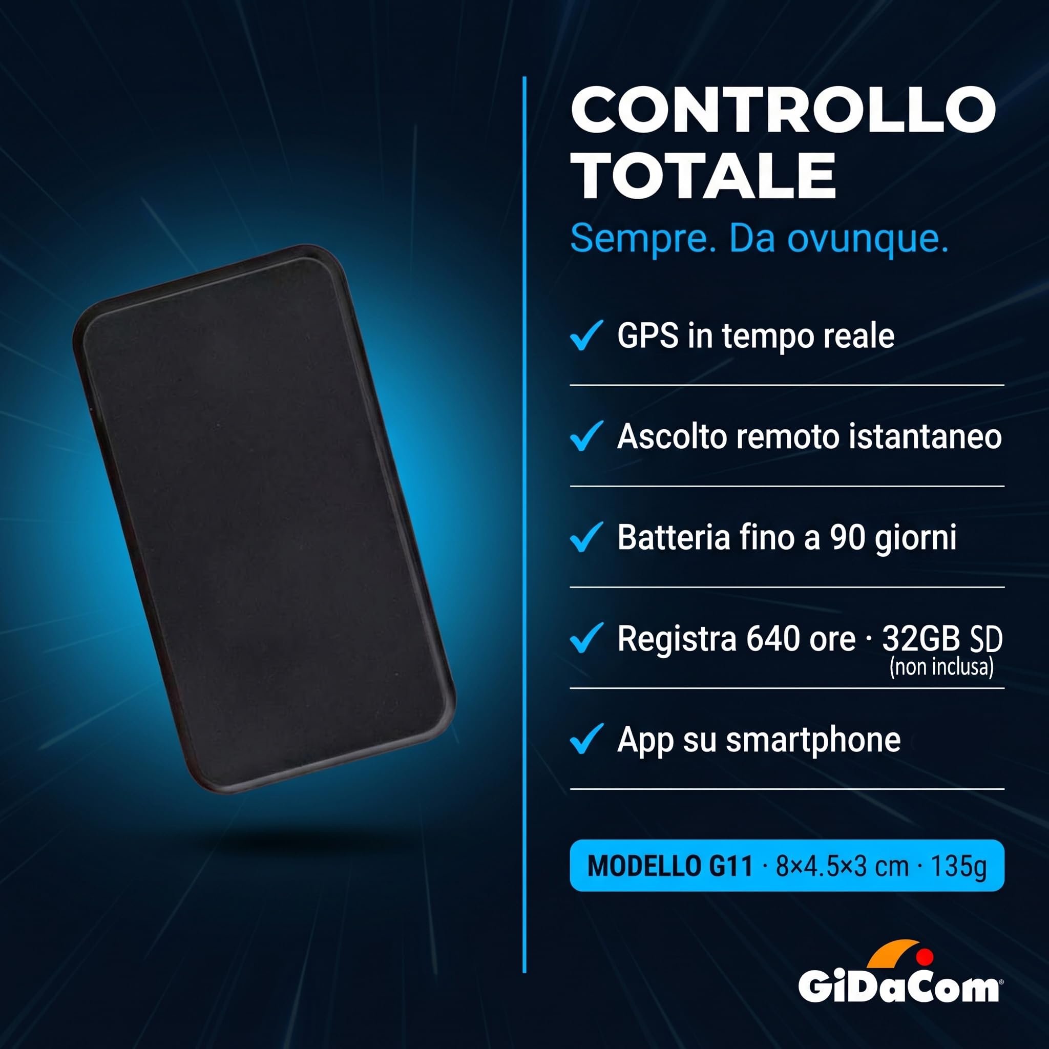 Localizador GPS y micrófono espía GSM Audio en tiempo real – Dispositivo de escucha profesional con sensor de voz – Grabador espía SD 32 GB – Batería 90 días – Seguimiento remoto (TitanTrack X-PRO)