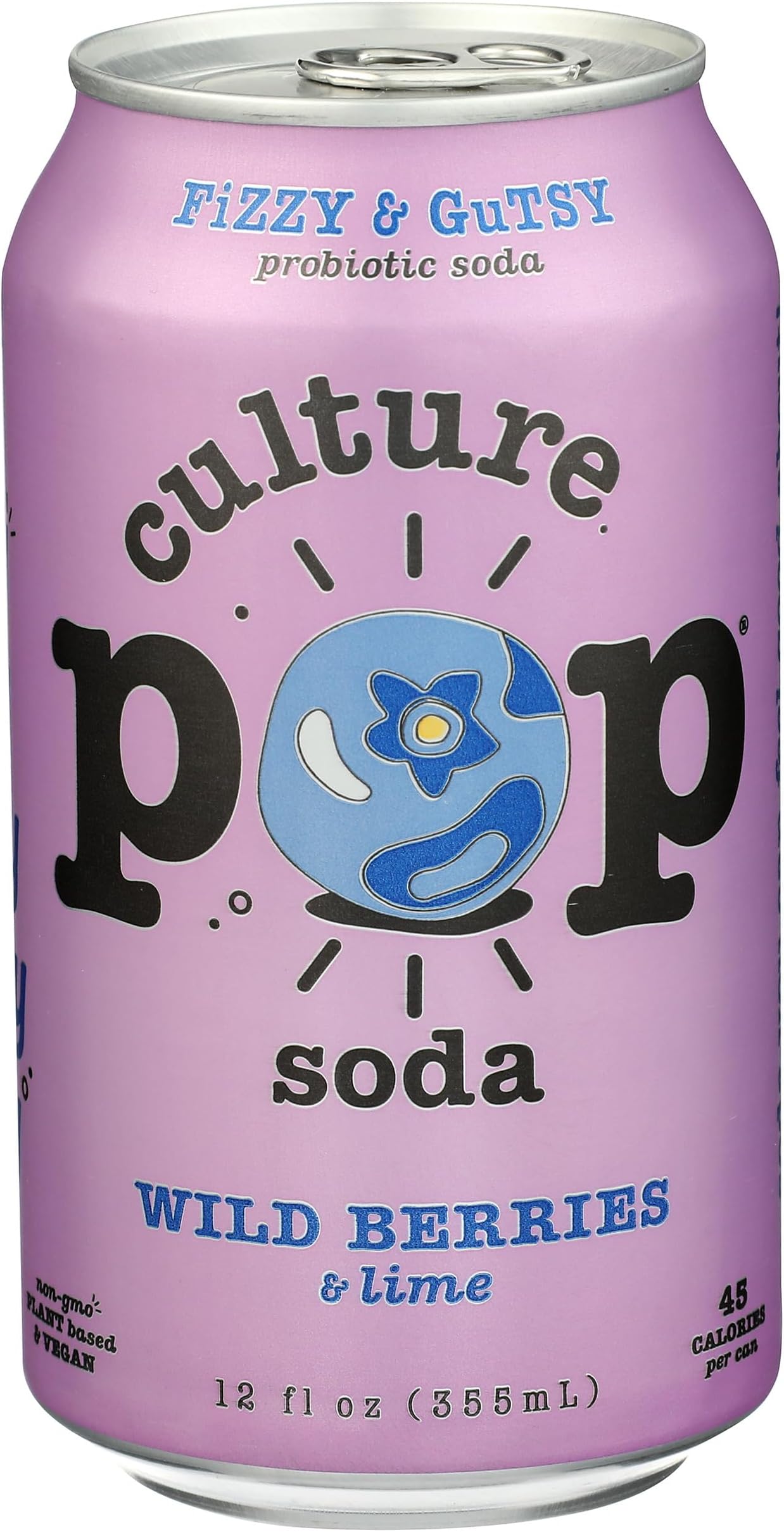 Culture Pop Soda Wild Berries & Lime Probiotic Soda, 12 FZ