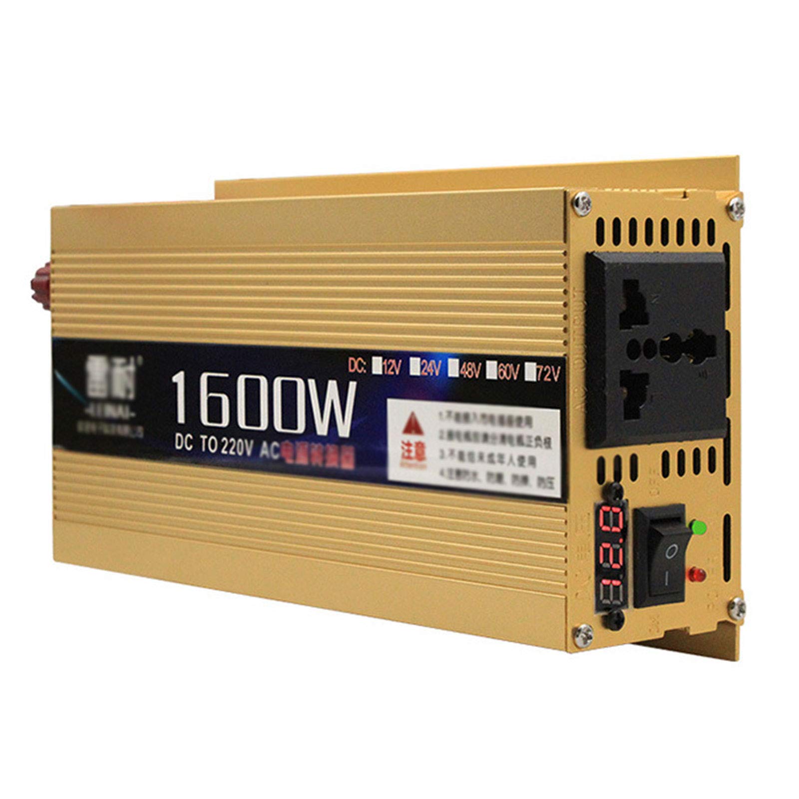 GQFGYYL 1600W/2200W Modified Sine Wave Inverter Voltage Converter DC 12V/24V/48V/60V/72V to AC 220V 