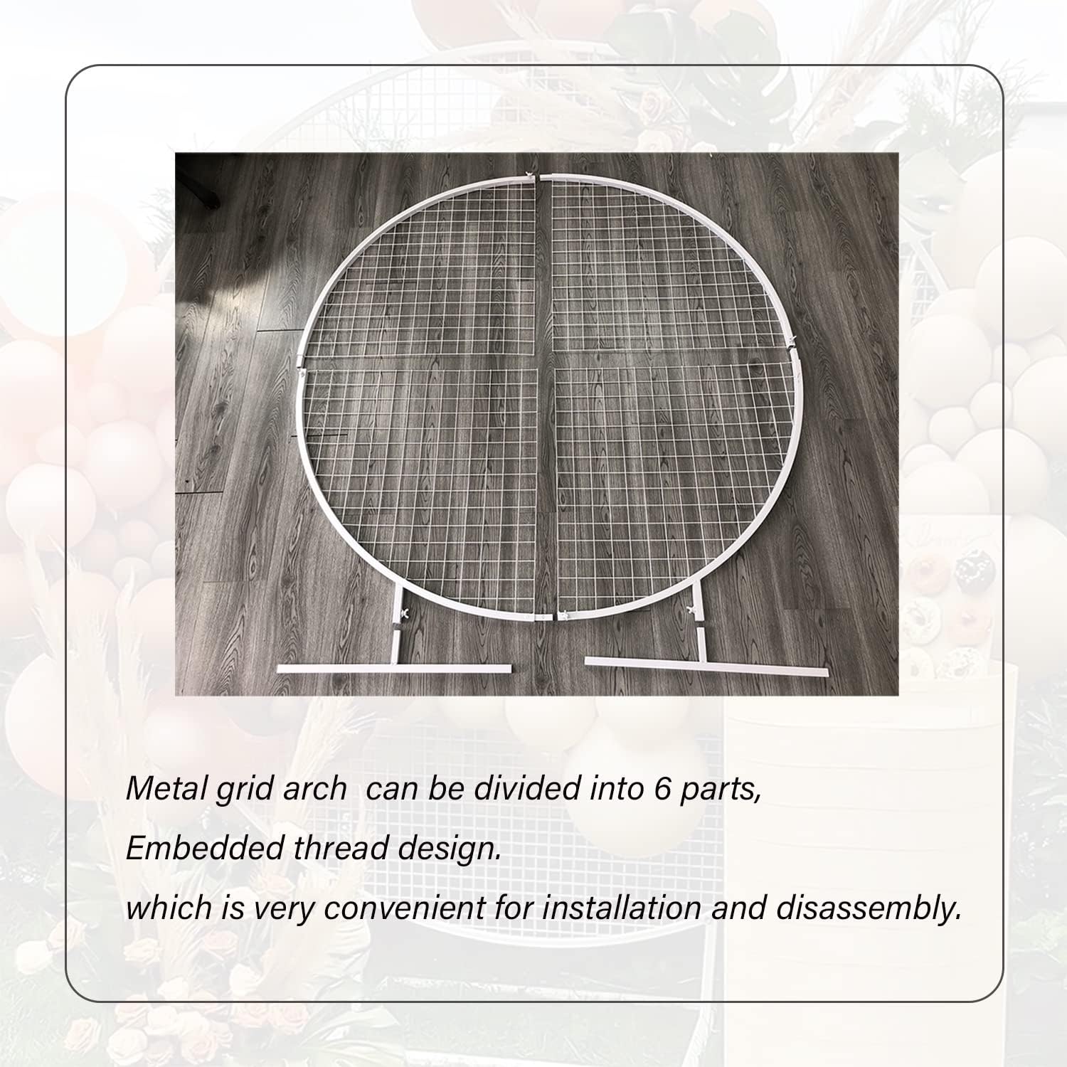 LANGXUN 6ft Gold Metal Round Balloon Arch kit, Gold Circle Mesh Arch Stand for Wedding Decorations, Birthday Party Decorations, Baby Shower Decorations, Graduation Party, Photo Backdrop Decoration