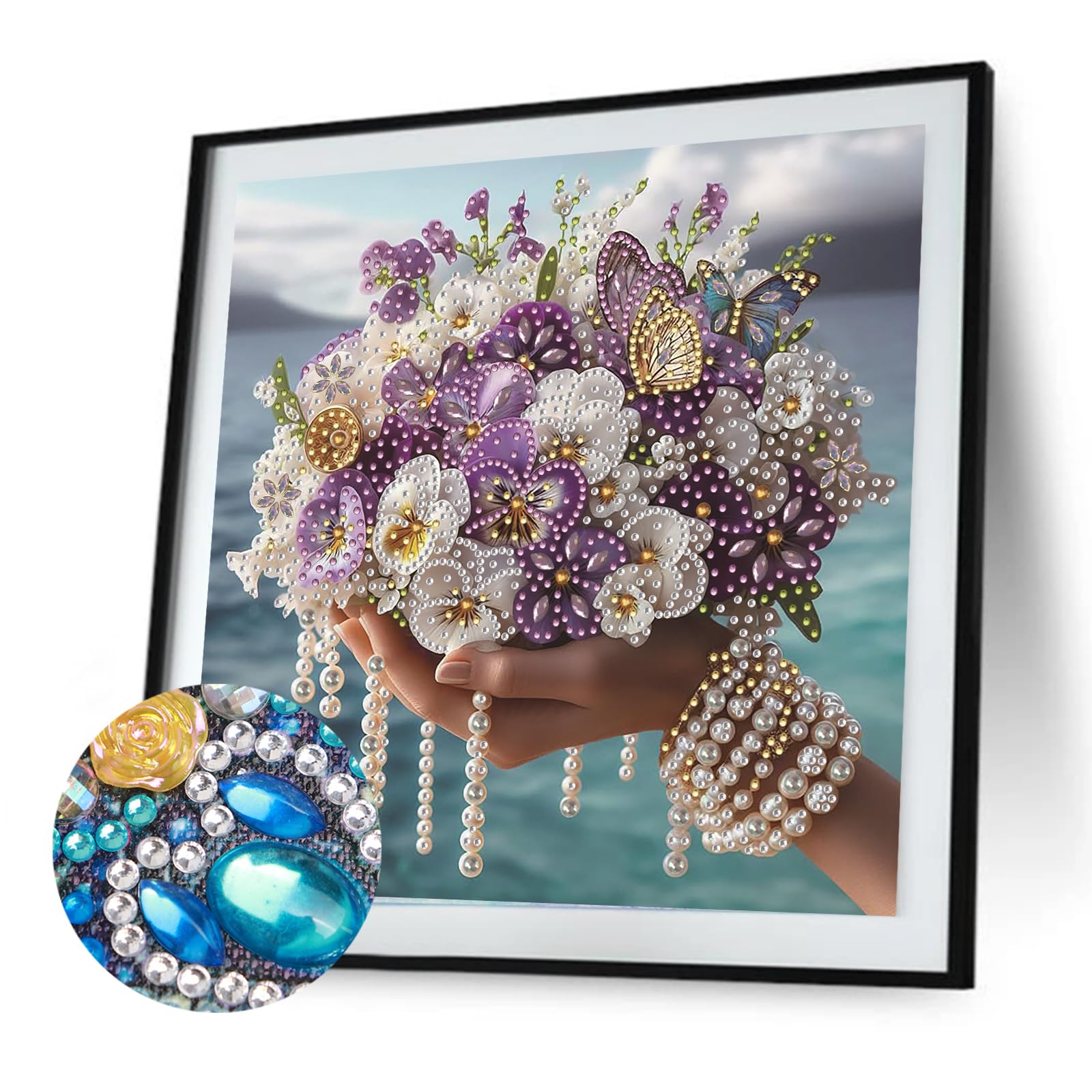Beach Special Shaped 5D DIY Partial Drill Diamond Painting Kits Diamonds Paintings Gem Art Crystal Diamond Art 30x30cm