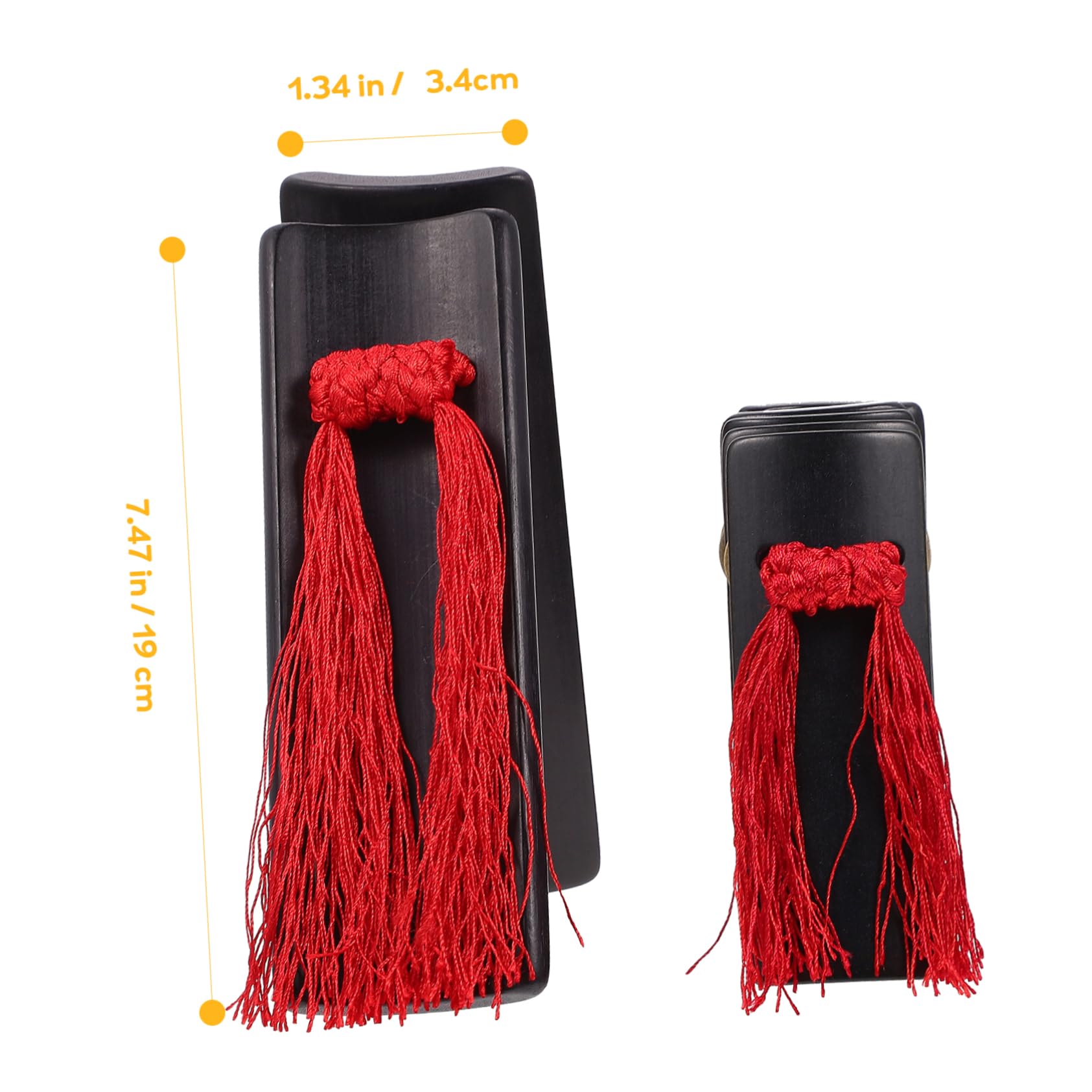 Holibanna 1Set Black Clappers Handheld Percussion Instruments for Adults Smooth Edges Sound for Traditional Music Stage Performances