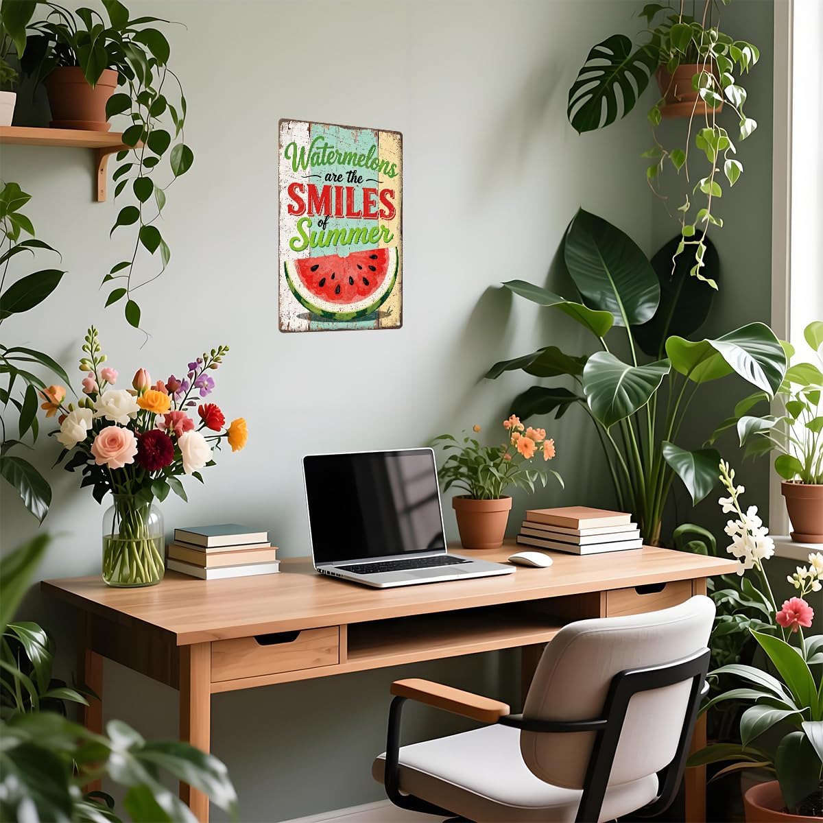 Watermelon Metal Tin,Watermelon Are The Smiles Of Summer Sign image 5