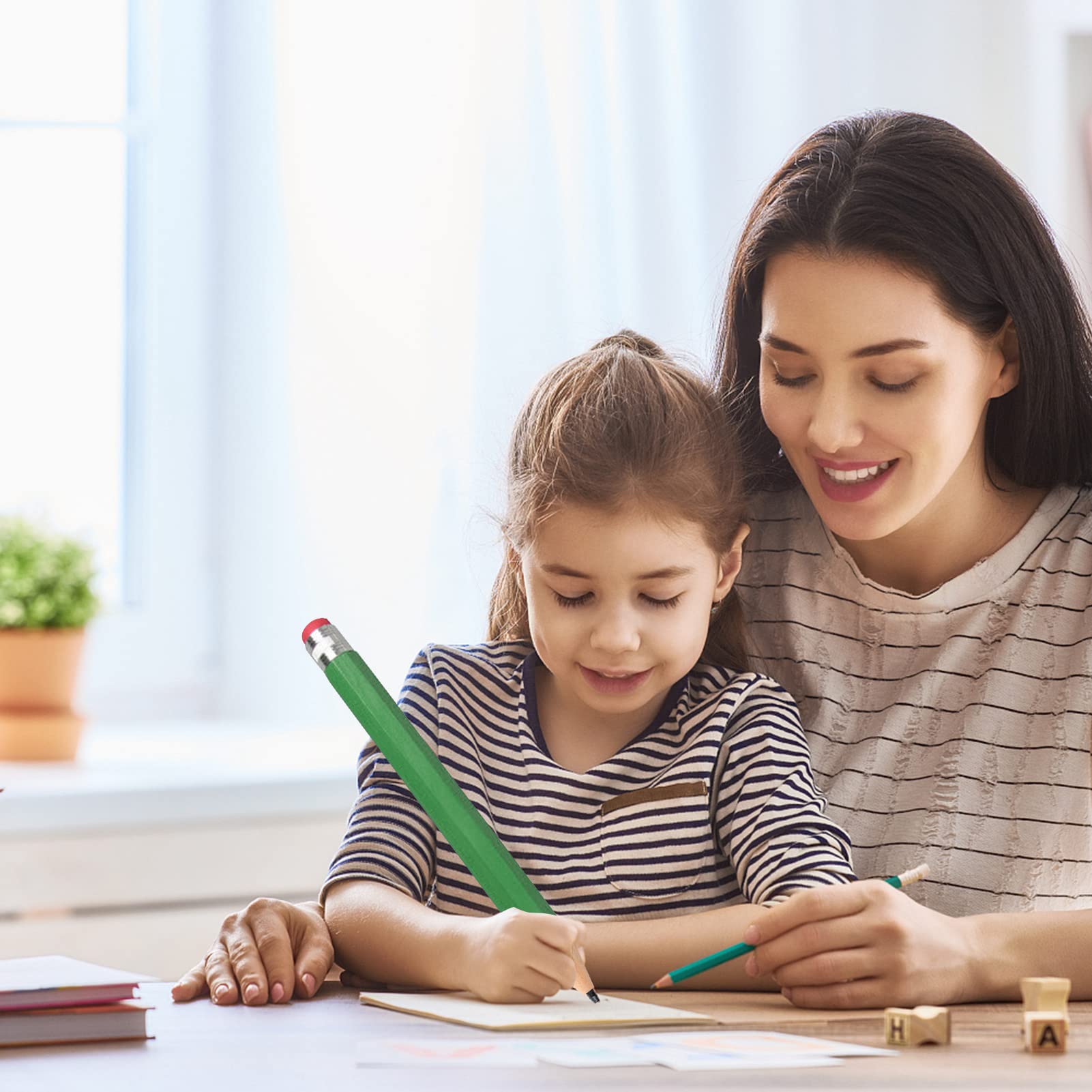 Amazon | ジャンボ鉛筆、消しゴム付き長さ14インチの巨大鉛筆、長い