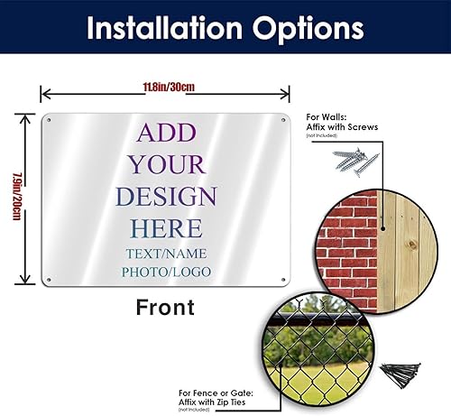 Miniatura 6 de Letreros de metal personalizados, diseño personalizado de tu propio mensaje, nombre, texto, logotipo, letreros de aluminio resistente a la