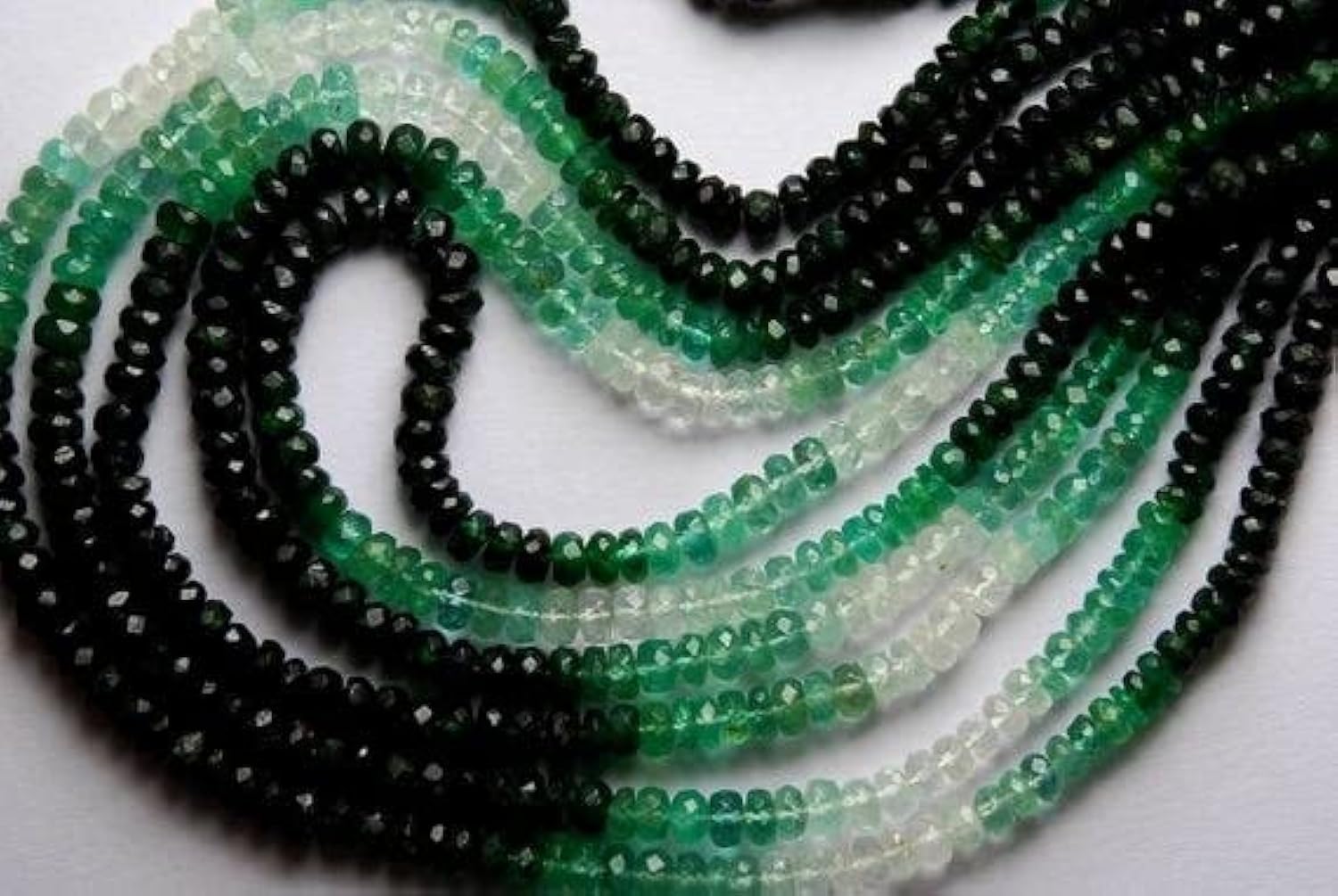 Émeraude naturelle facettée 4-3mm, fil 16 pouces rondelle pierre précieuse verte pour bijoux DIY