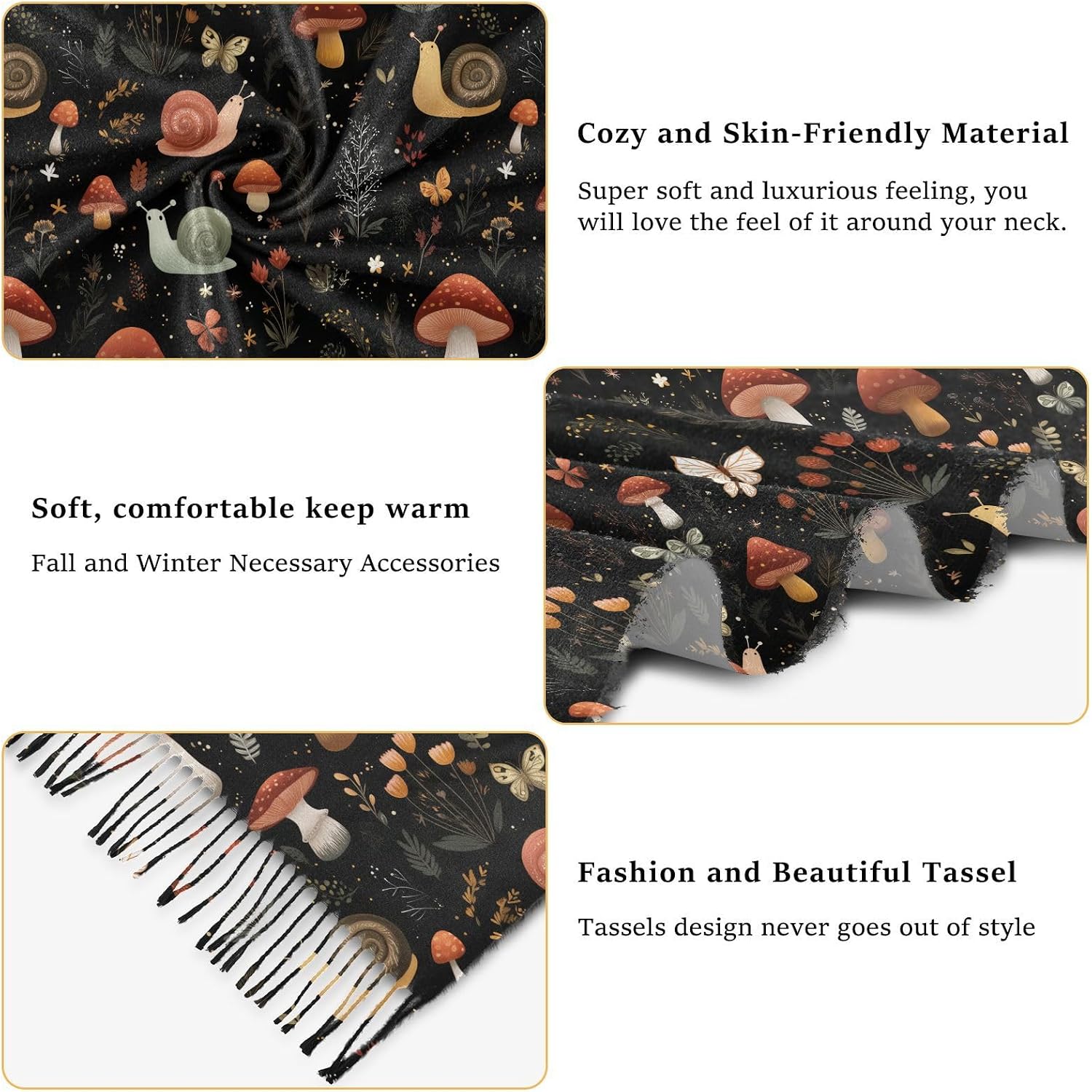 Women's Scarf Pashmina Feel Shawls Wraps Fall Winter Warm Large Scarves Fashion Tassel Long Scarf