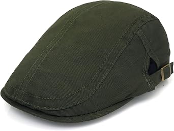 Mens Adjustable Newsboy Cap Flat Top Hats Ivy Cabbie Driving Hat