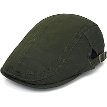 Men's Adjustable Newsboy Cap Flat Top Hats Ivy Cabbie Driving Hat