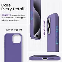 Vista 4 de ORNARTO Funda compatible con iPhone 15 Pro de 6.1 pulgadas, silicona líquida de 3 capas cubierta completa de goma de gel suave, funda protectora