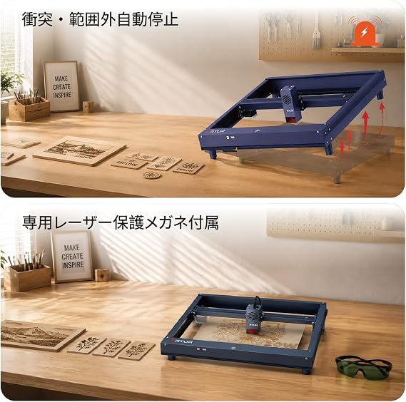 ORTUR H10 10 W Laser Engraving Machine, Class 2, No Assembly Required, Compatible with Color Metal Engraving, 340 Colors, All Aluminum Stable Frame, Spacious 11.8 x 11.8 inches 300 x 300 mm