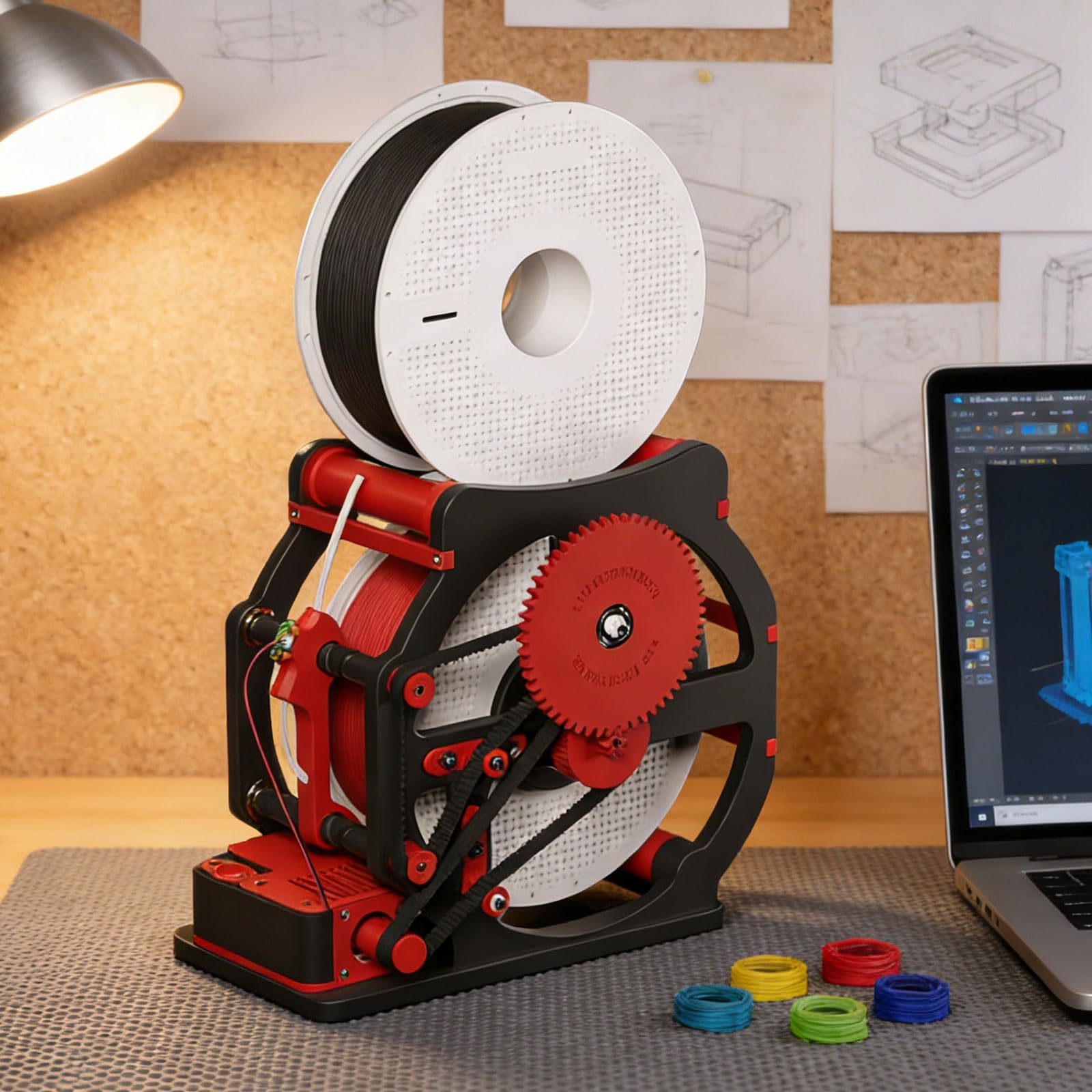 Rebobinador de bobina eléctrico, arranque y parada inteligente, retractor de filamento de impresora 3D para bobinas de 1 kg, bobinado sin enredos para impresión