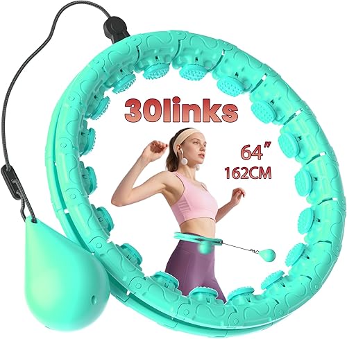 Miniatura 8 de Weighted Infinity Exercise Hoop - 64in 30 Links Smart Hoop for Adult Weight Loss, Plus Size Low-Impact Fitness Hoop for Beginners & Women