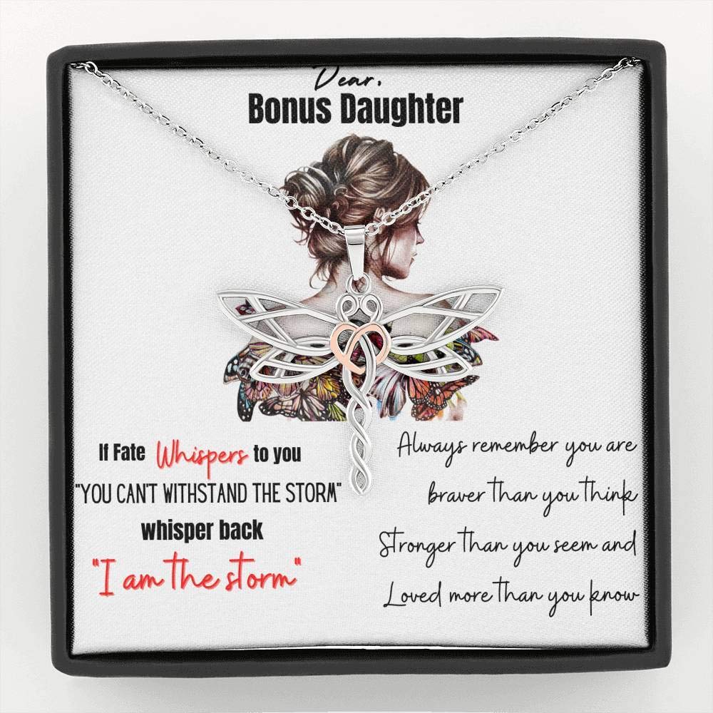 WISHICIOUSBonus Daughter Gifts - Bonus Daughter Necklace - Unbiological Daughter Gifts - Step Daughter Presents