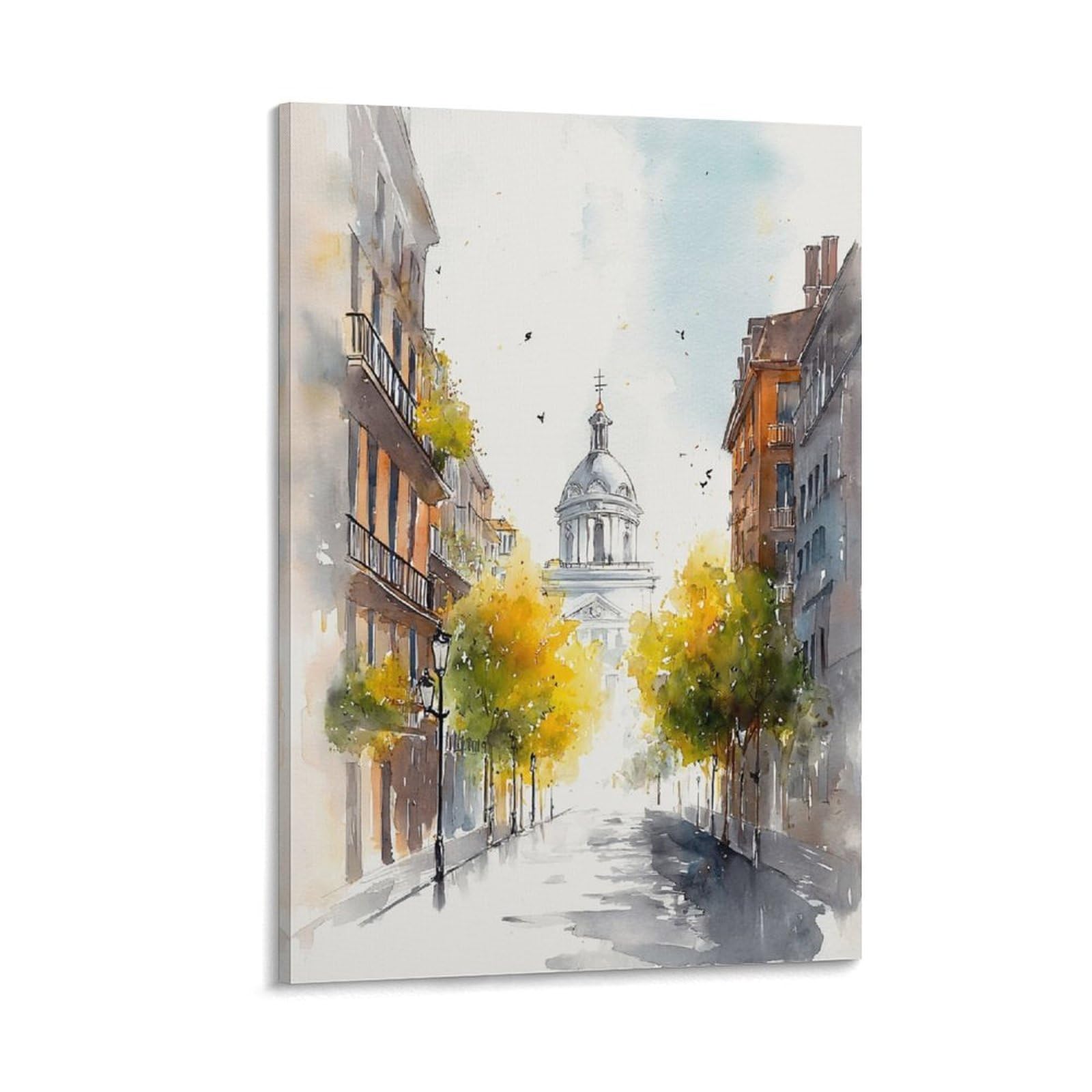 XWYMXZ New Orleans Watercolor Louisiana 20x30inch(50x75cm) Vintage Travel Poster Watercolor Canvas Art