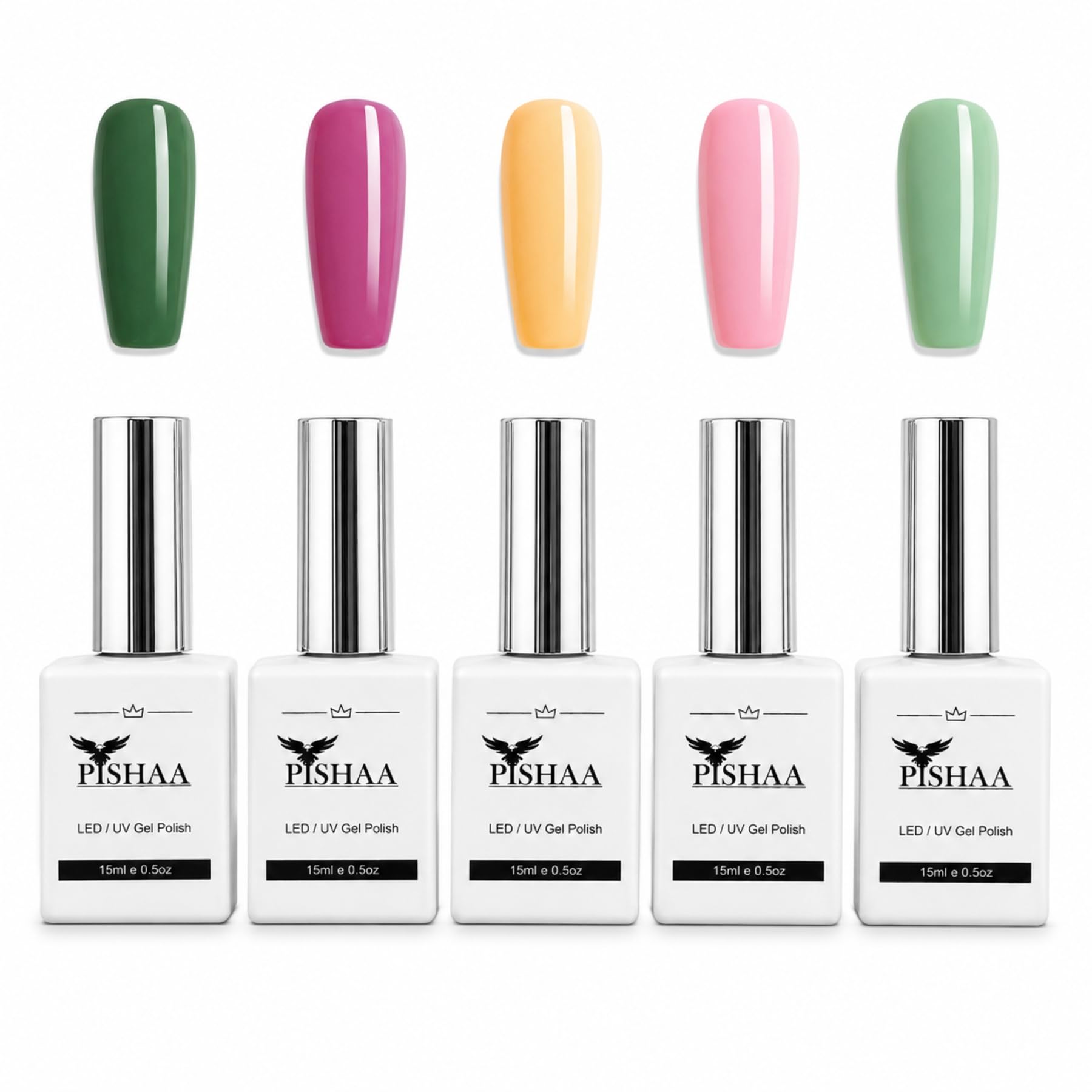Sunshine UV LED Gel Nail Polish Set of 5 (145-149) | 15ml Each | Soak-Off Gel Polish | High Gloss Long Lasting (Multicolor)-image-45