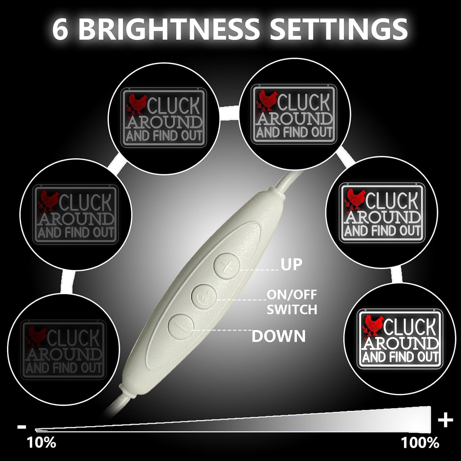 Cluck Around and Find Out Neon Sign,Chicken Led Neon Signs for Home Farm Chicken Coop Farmhouse Decor Kitchen Garden Decor,Funny Rooster Gifts (15.5 X 10.6 Inch)