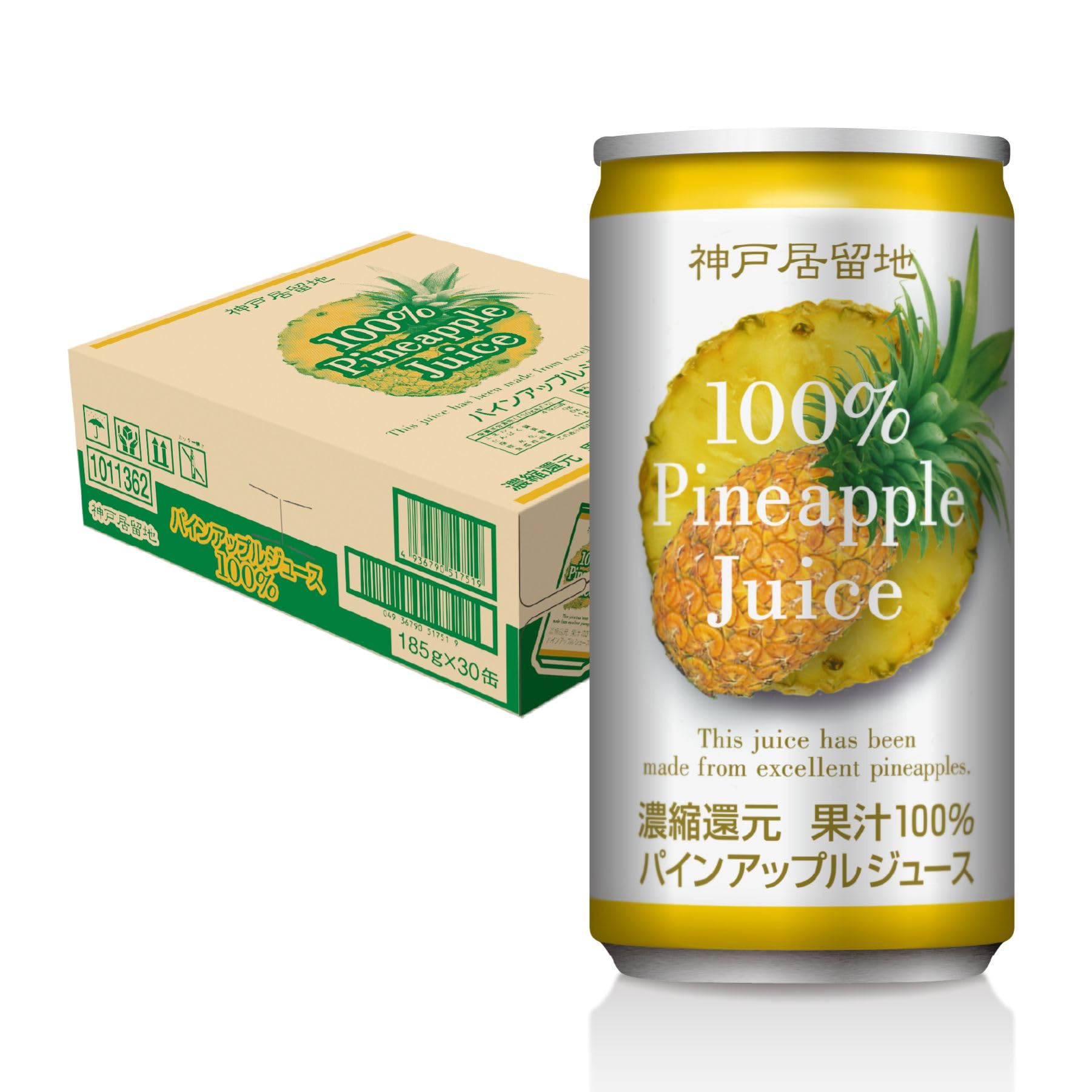 神戸居留地 パインアップル100% 缶185g×30本 保存料不使用