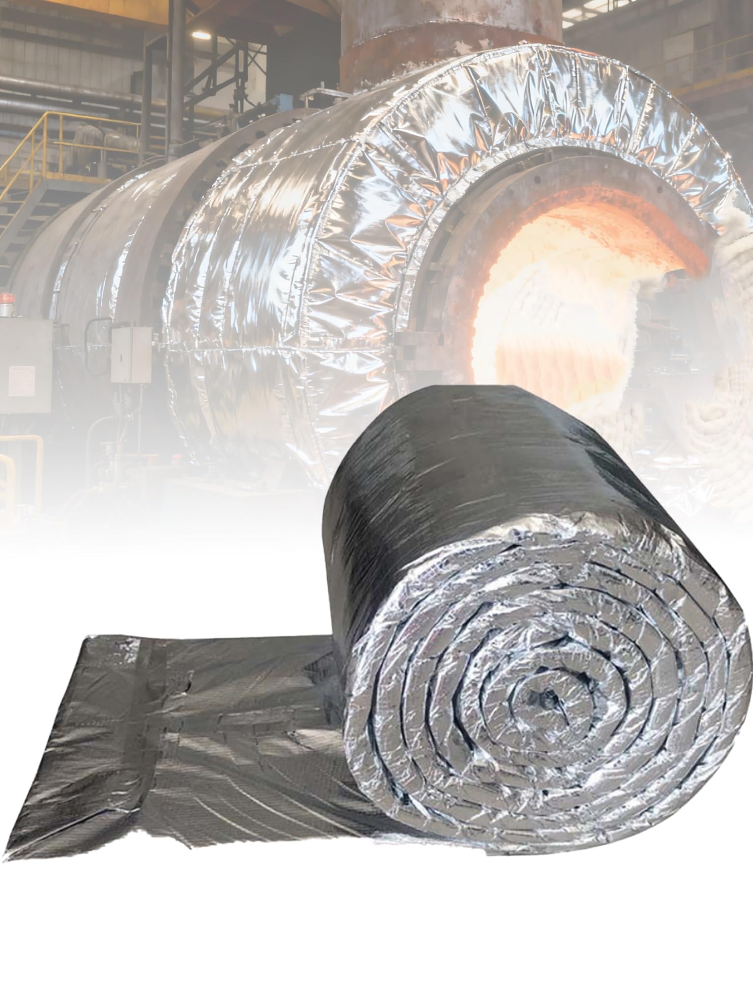 Manta aislante de fibra de cerámica, ignífuga y ahorro de energía para deflectores de estufas, conductos de horno, forros de horno