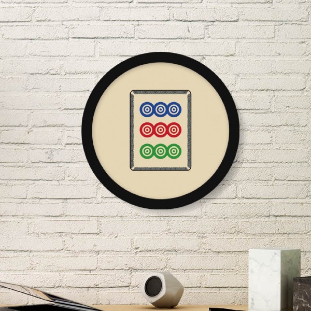 Cadre photo en bois Mahjong Cercle 9 pour embellir votre salon ou espace de meditation asiatique