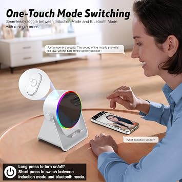 Wireless Induction Audio Bluetooth Speaker, 4-in-1 Design with RGB, Anti-Slip Base for 4-13