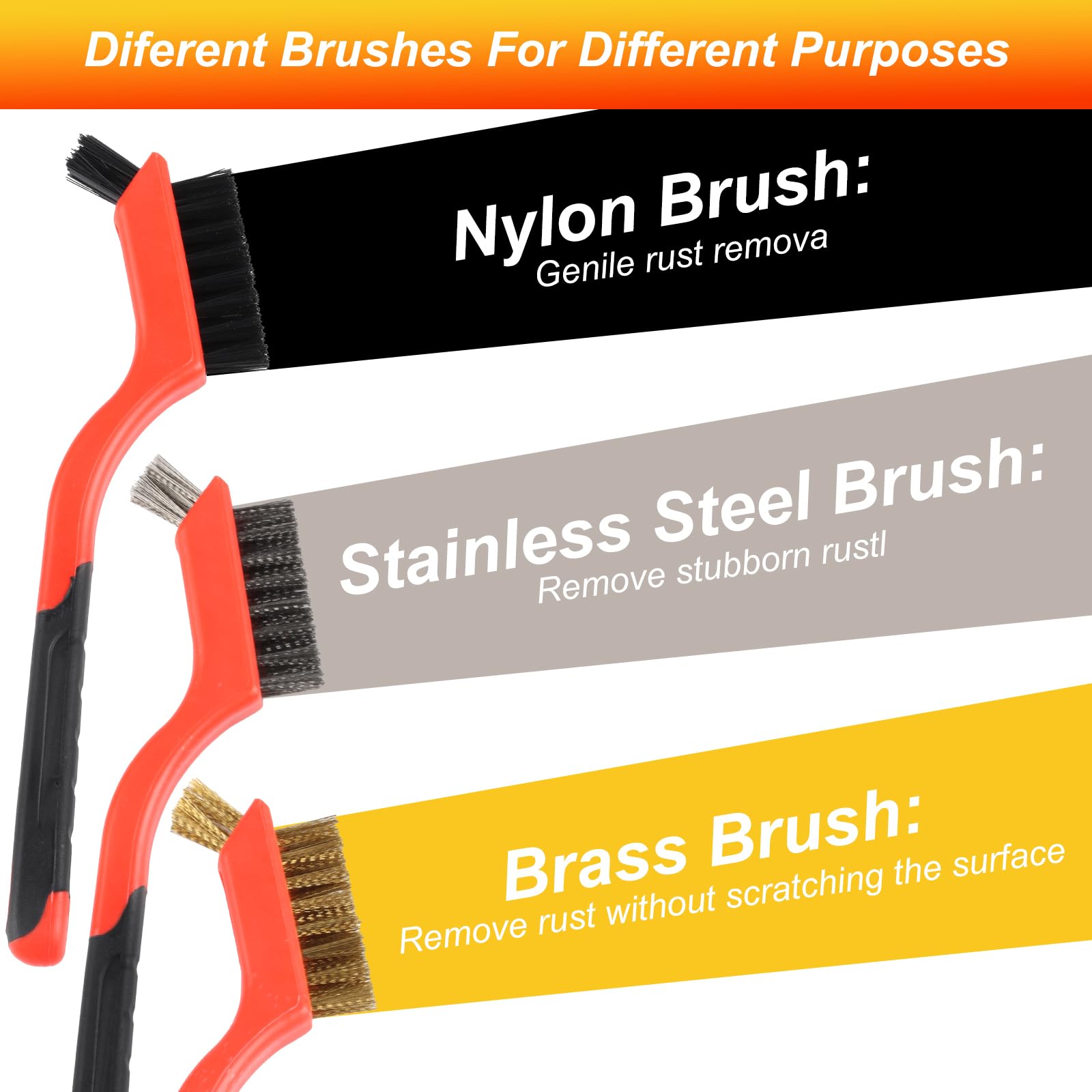 Lot De 4 Brosses Métalliques Manuelles Avec Brosse En Acier