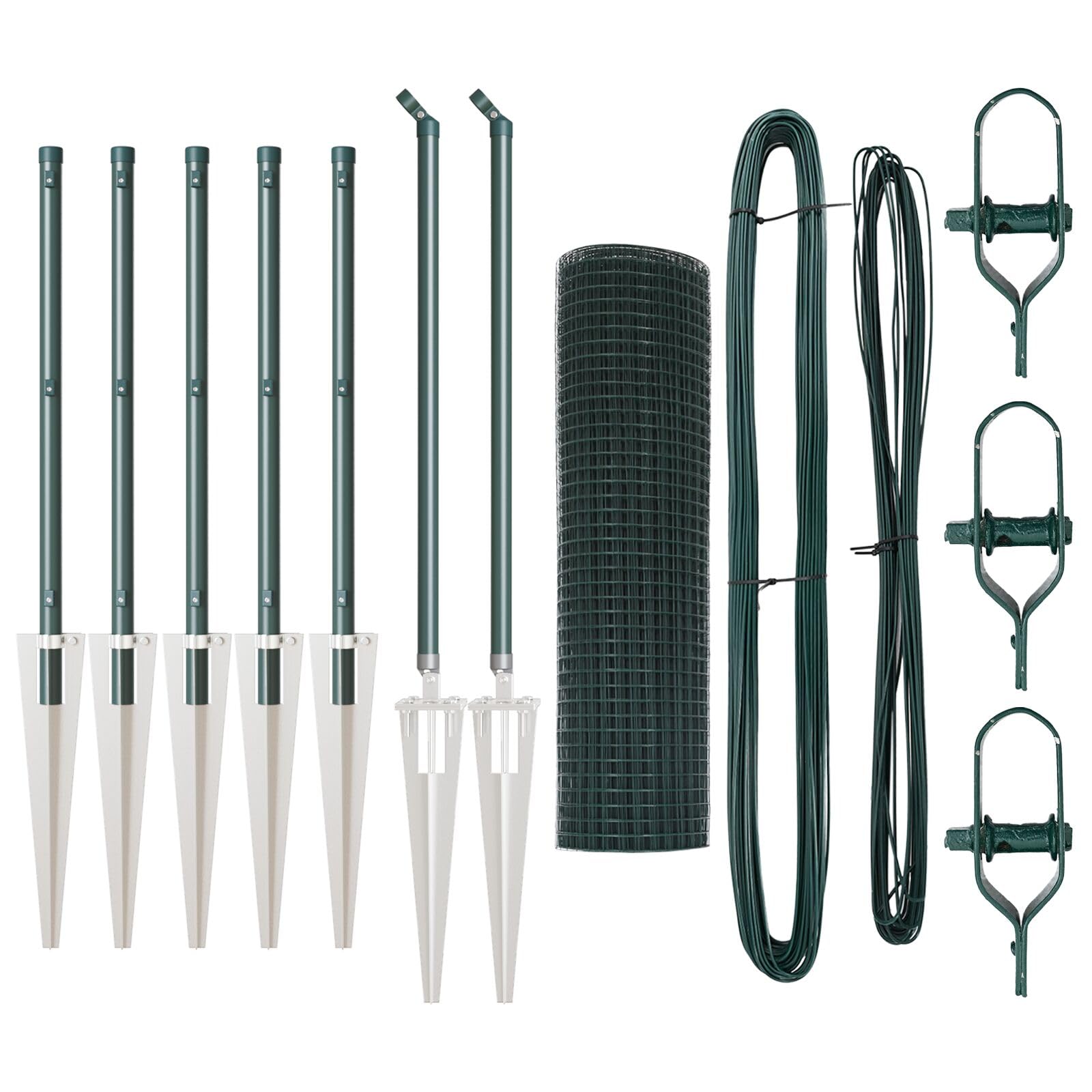 Vidaxl Green Steel Wire Fence With Spike Posts X 0.4 Heavy Duty Steel Construction For Garden Fence And Border Barrier Powder Coated Modern For Living Area Size 10