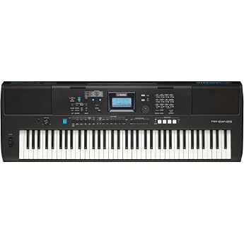 Yamaha PSR-EW425 Black Digital Keyboard - Versatile Portable Digital Keyboard with 76 Velocity Keys 820 Instrument Sounds Premium Organ Sounds and LCD Display