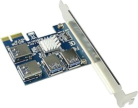 Pcie 1 a 4 Pci-express, Pcie Riser Card 16x Slots Placa de expansão PCI PCI-E 1x para externo 4 PCI-E USB 3.0 Adaptador Placa Multiplicadora Dispositivo Bitcoin Mining para Bitcoin Miner