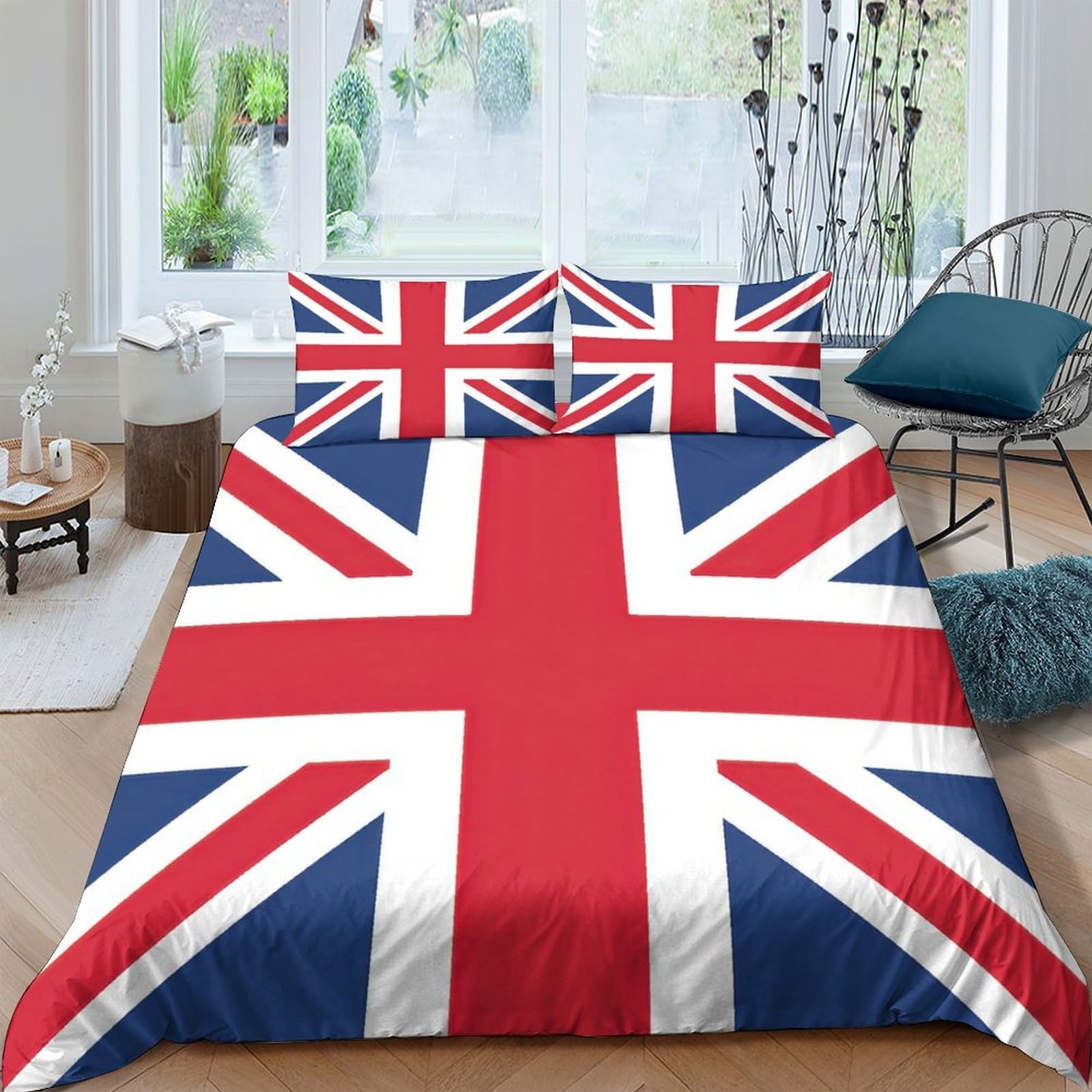 Ctjqhvkz Style-9 3D Printed Union Jack Fitted Sheet Microfiber Soft Breathable British Flag Bed Cover For Bedroom Dorm Mattress Protection Decor Single（135X200cm）