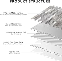 Vista 5 de STICKGOO - Protector contra salpicaduras para despegar y pegar, azulejos de pared de PVC para pegar en el protector contra salpicaduras para cocina