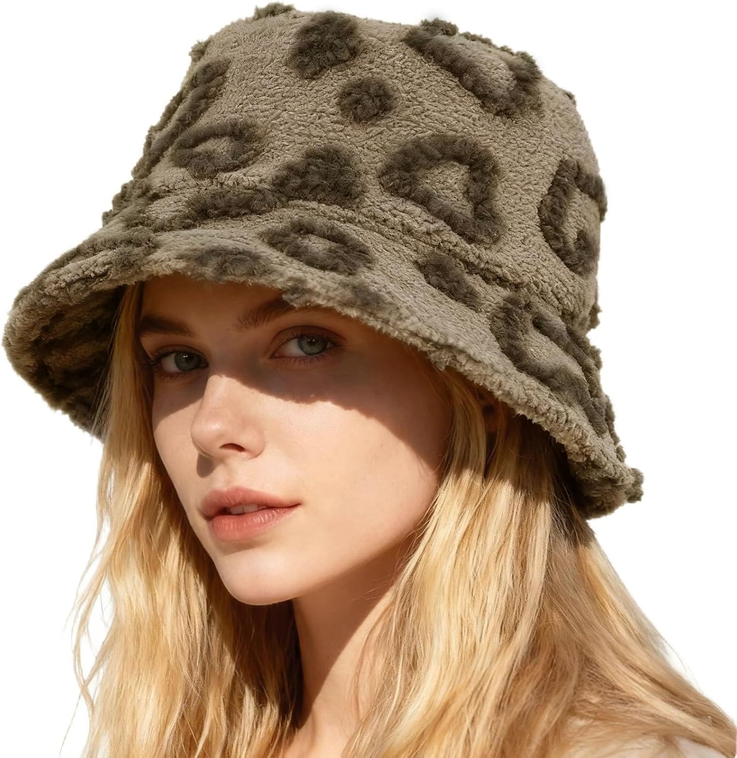 Winter Faux Fur Bucket Hat – Fluffy Furry Winter Hats for Women, Soft Mongolian Bucket Hats for Woman Men