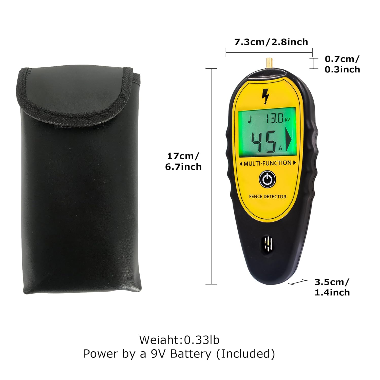 Electric Fence Tester and Fault Finder, 15KV Digital Electric Fence Voltage Tester 200V‑15000V