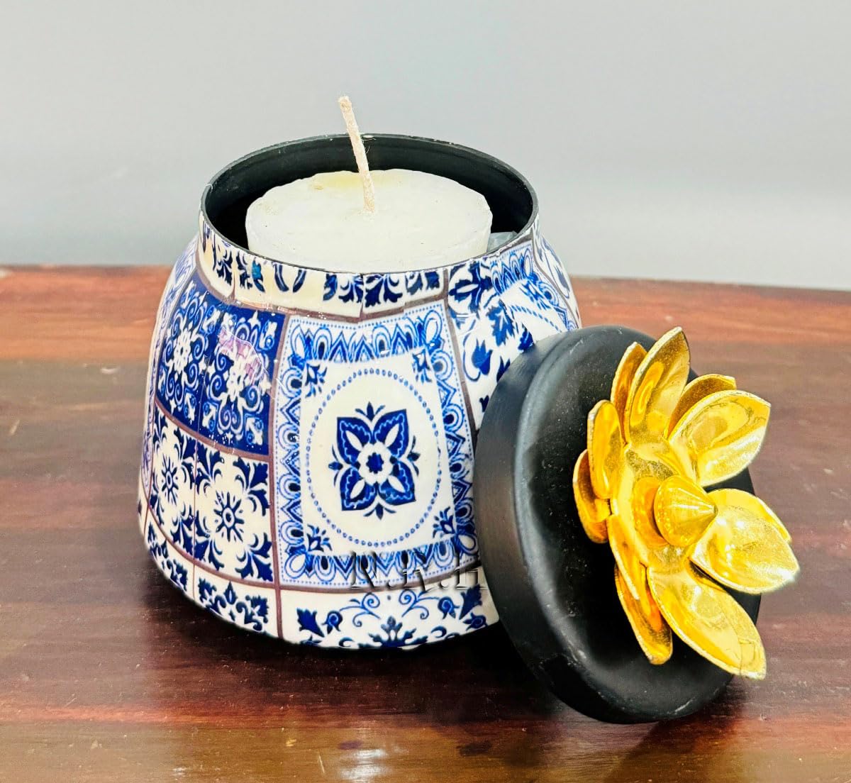 Blue Votive Candle Holders, Tea Lights Candles Holders for Wedding Shower Gifts & Party, Blue Votives for Home Table Decorations
