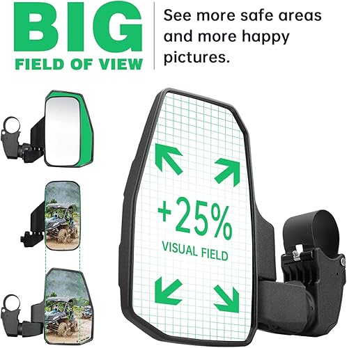 Miniatura 4 de UTV Side Mirrors,You No Longer Need to Adjust by Hand,Innovative Automatic Reset Function,for 1.5"-2.0" Roll Cage,Compatible with Polaris RZR,Can Am