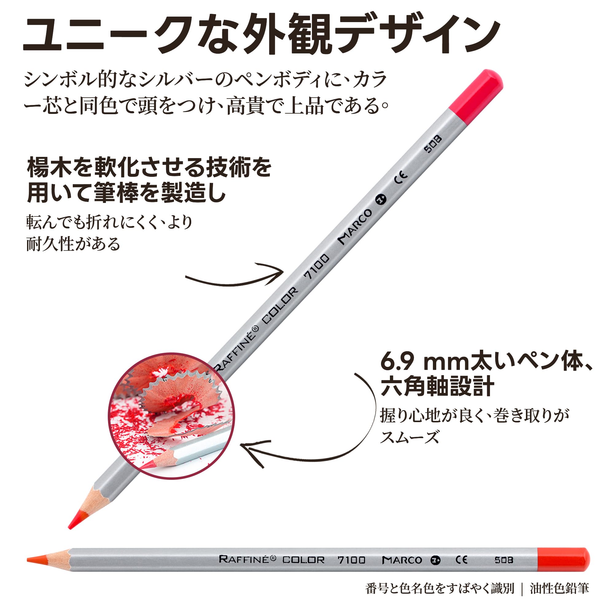 Amazon | Marco色鉛筆 36色セット6角軸 油性色鉛筆 色鉛筆 入門者 