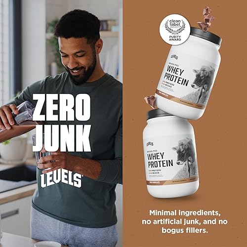 Miniatura 96 de Levels - Concentrado de proteína de suero de leche de ganado alimentado con pasto, sin ingredientes artificiales, 0.85 oz de proteína, capuchino, 2