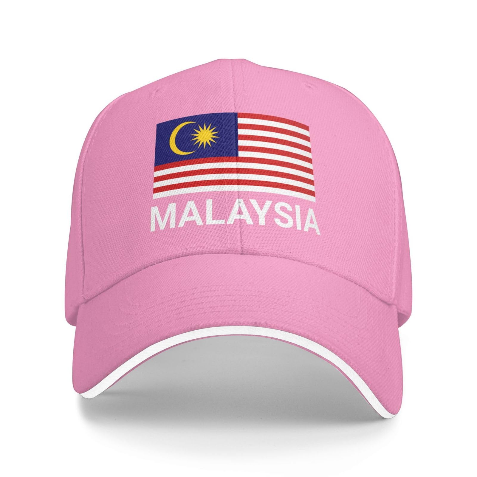 Support Malaysia Flag Hat Malaysian Caps for Men Women I Stand with Malaysia Baseball Cap Trucker Hats Pink — image 1