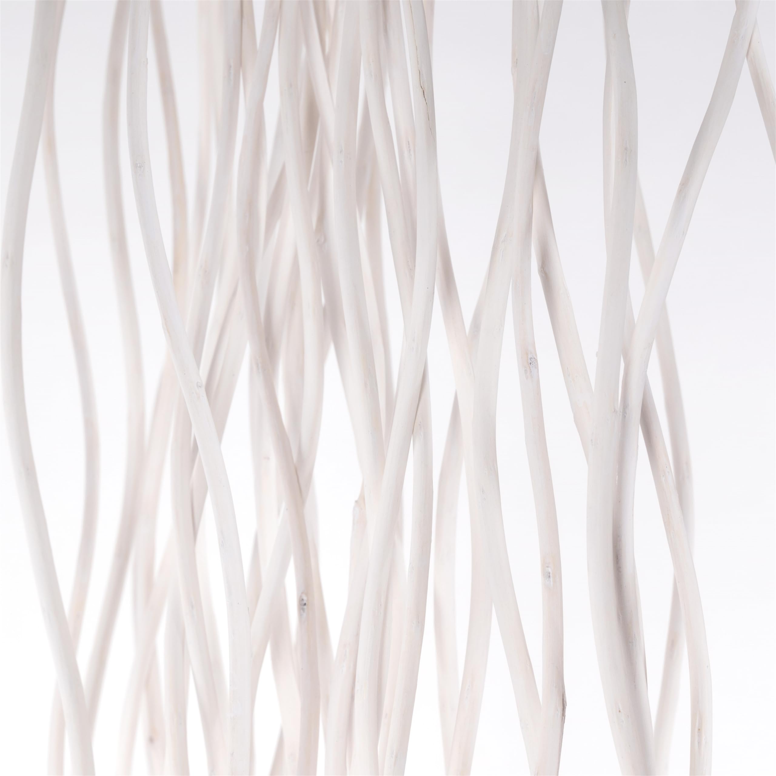 DESIGN DELIGHTS Décoratif PARAVENT Wave 3 | 170x120 cm (HxL), Osier | Cloison de séparation en 3 Parties, écran, cloison de séparation de la Salle des succursales | Couleur: Blanc