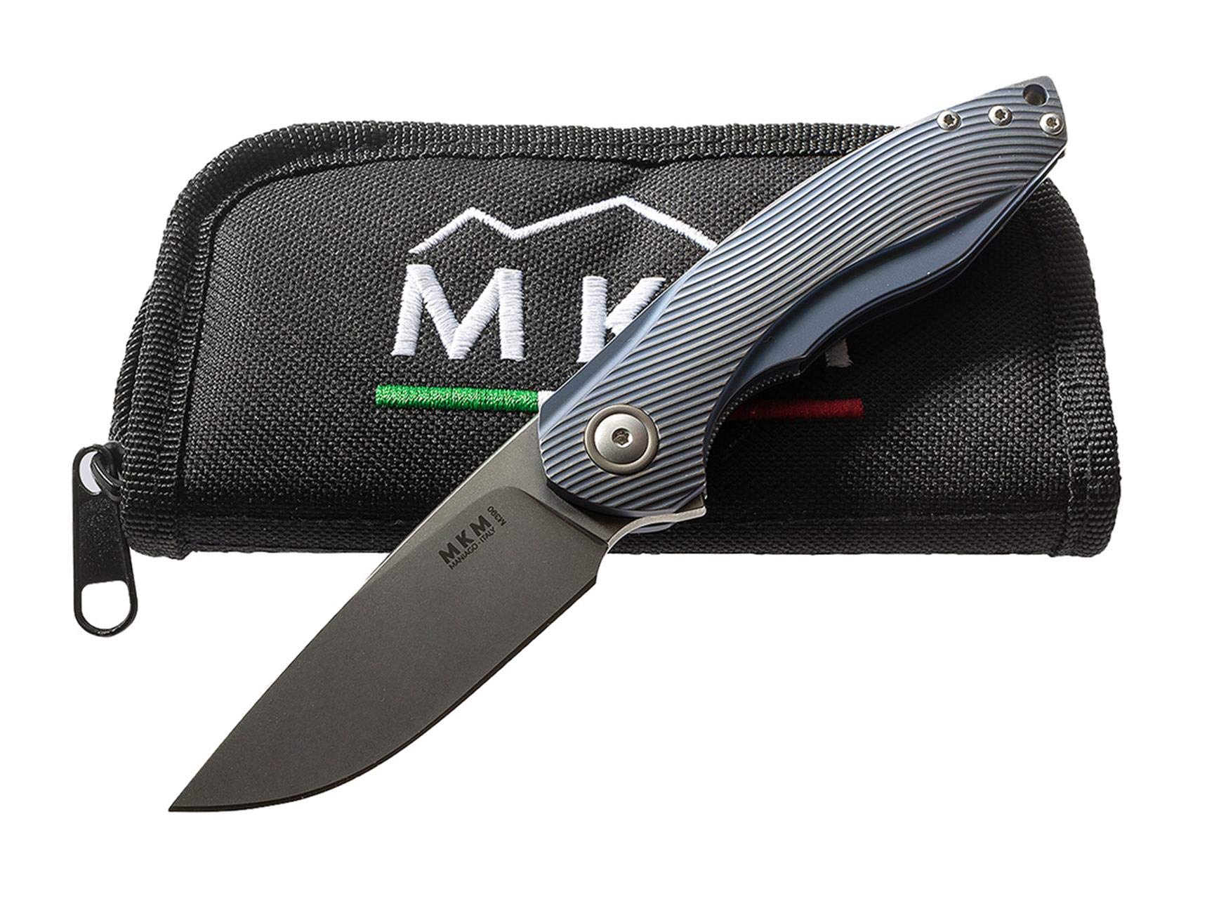 MKM Unisex – nóż kieszonkowy dla dorosłych, niebieski, 18,2 cm