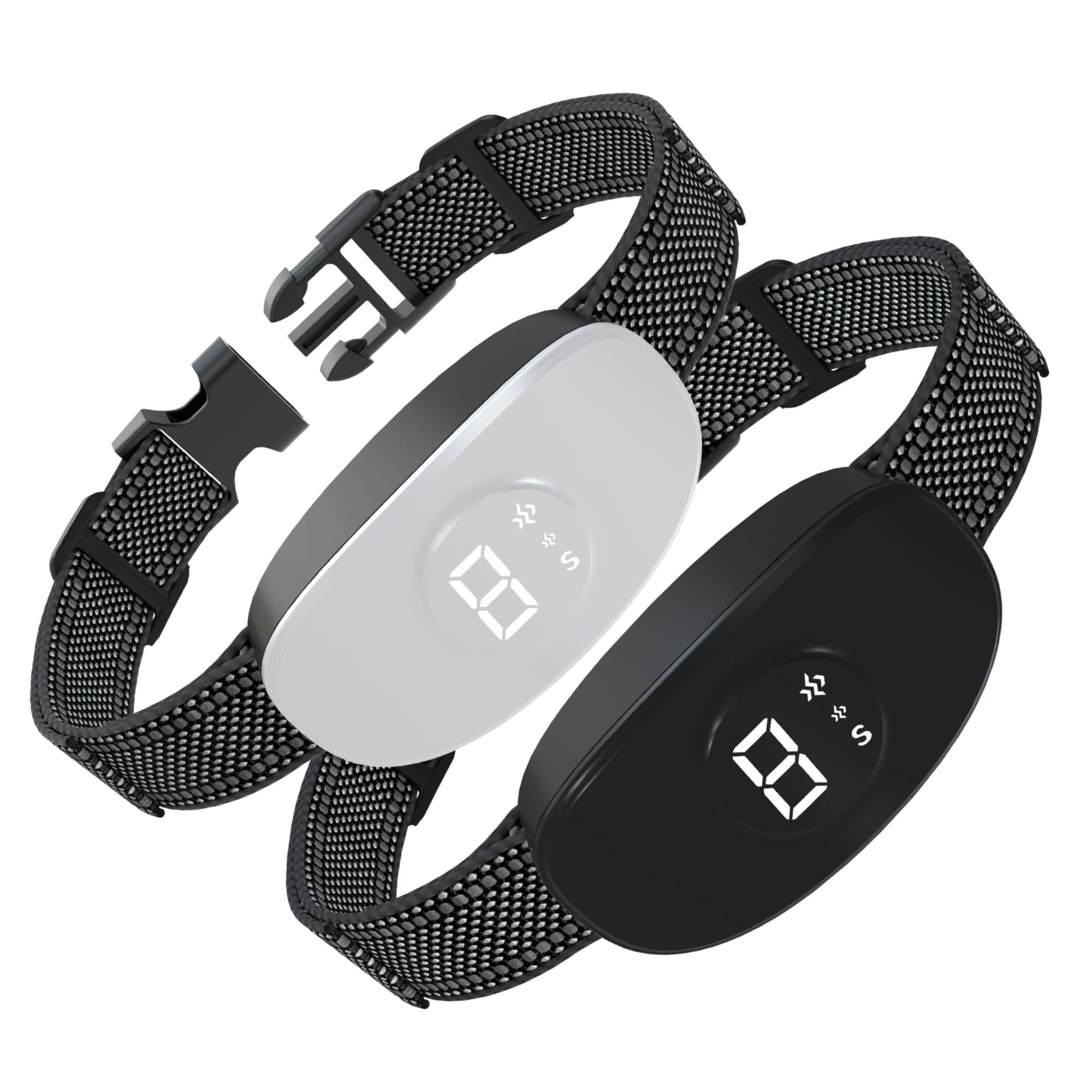 Meloive Collar Antiladridos para Perros, Collar Vibración con 8 Niveles de Sensibilidad Ajustables, 4 Modos de Vibración/Fuerte Vibración/Sonido, Resistencia al Agua y Recargable, 2 Piezas