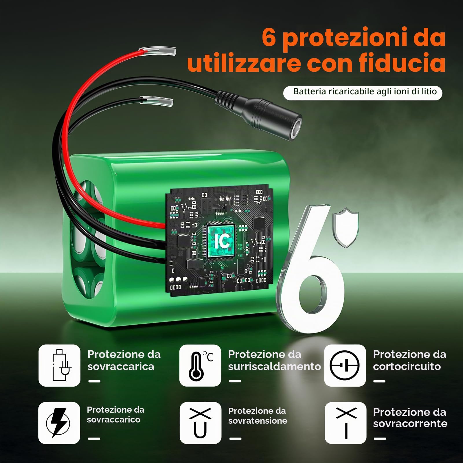 CITYORK Batteria ricaricabile agli ioni di litio da 24 V, 3000 mAh, per progetti fai da te, barca, telecamera CCTV, rilevatore di pesci, striscia luminosa a LED e molto altro ancora
