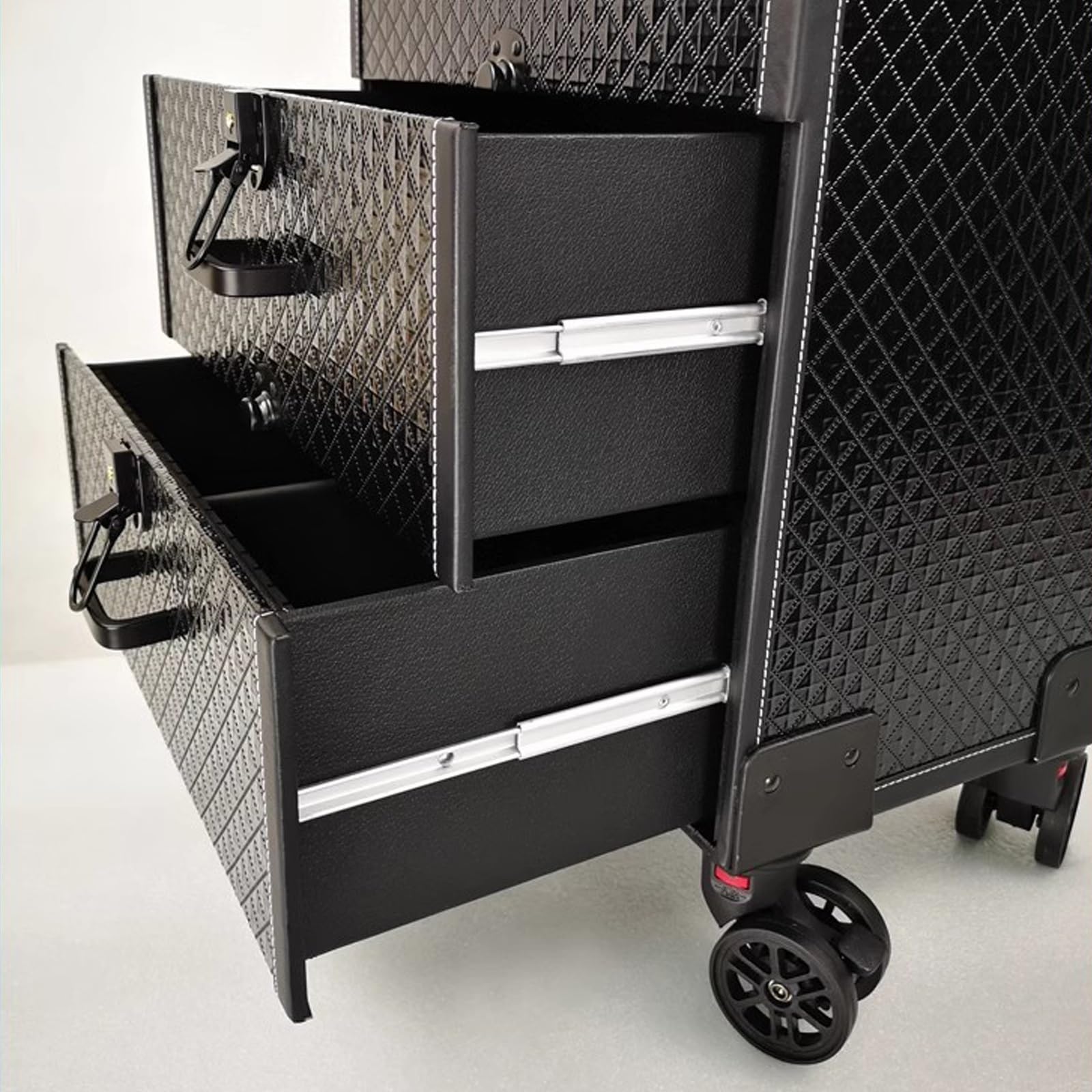 HJXGQJM Professionale Portatile Trousse Make Up Organizers Trucchi Valigetta Porta Trucchi，Beauty Trolley da Viaggio per Trucchi, Trolley Professionale con 4 Ruote,Astuccio per Cosmetici con Cassetti