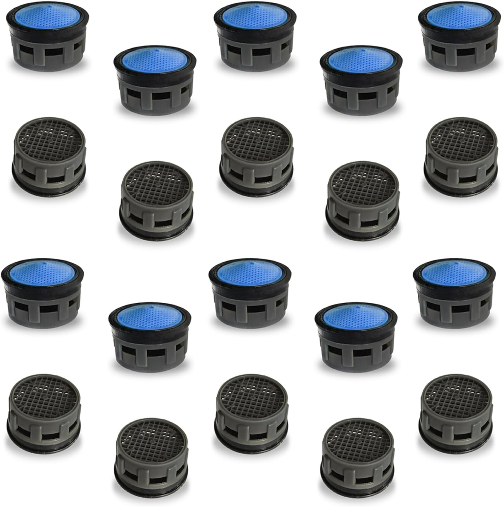 Plastic Fusion High-Pressure Replacement Water Aerator Tap and Faucet Foam Flow, Blue, Pack of 20, 12 x 12 x 12 Millimeters